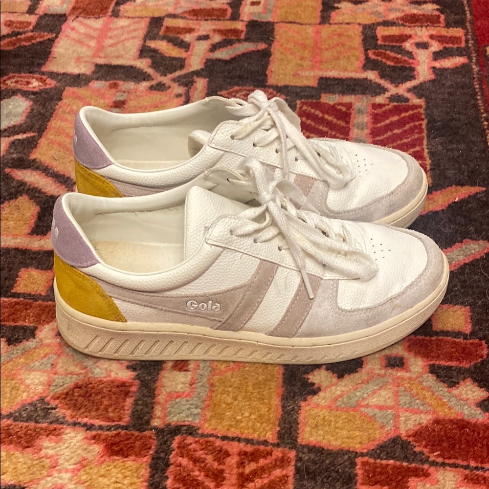 Gola Women's White, Yellow, and Purple Sneakers